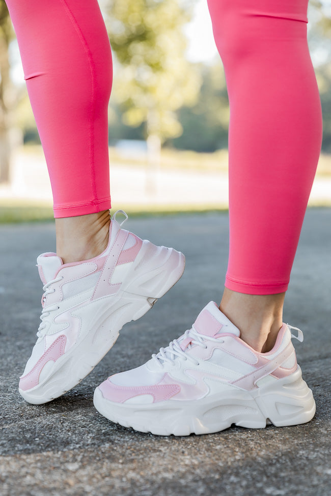 Tessa Pink and White Chunky Sneakers FINAL SALE