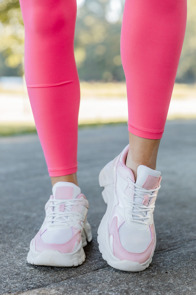 Tessa Pink and White Chunky Sneakers FINAL SALE