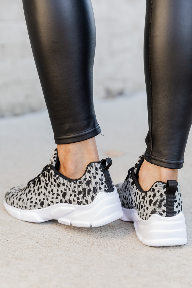 Mikala Black And Grey Leopard Print Sneakers FINAL SALE Pink Lily