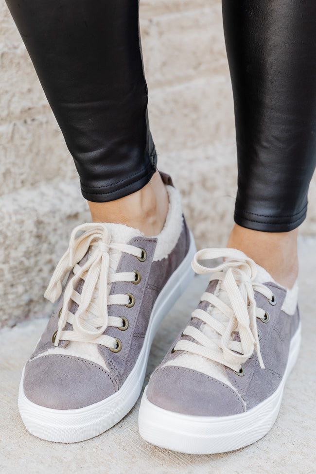 Karla Grey Sherpa Sneakers FINAL SALE