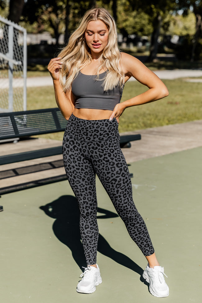 Rise And Grind Charcoal Ribbed Bra Top