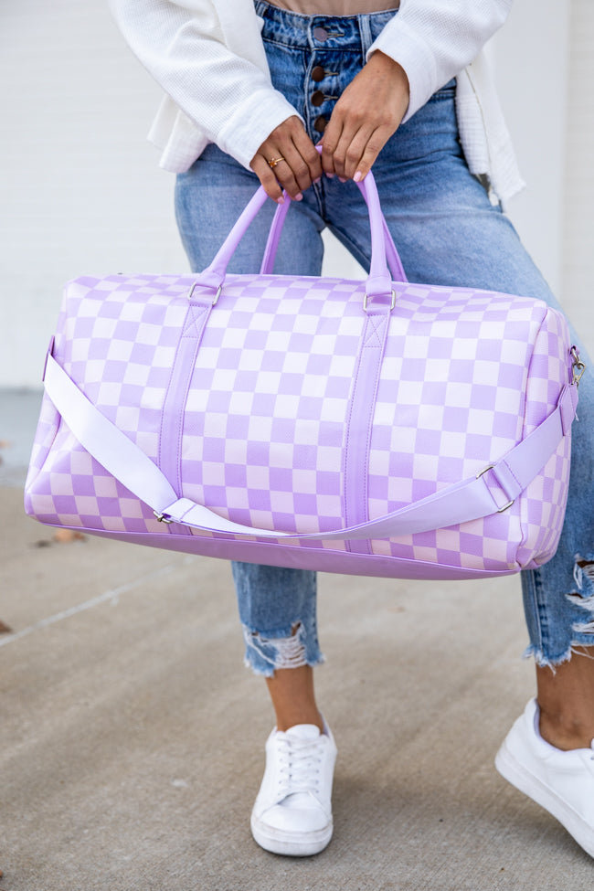 Checkerboard Lazy Wind Big Bag in Lilac & Yellow – Hissy Fit Boutique