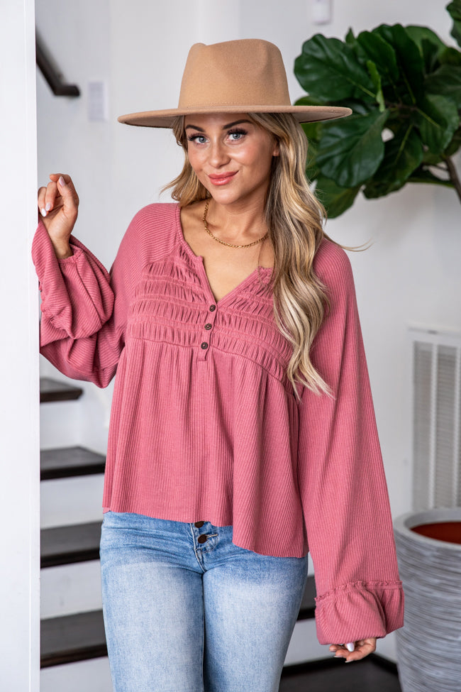 On A High Note Blush Peplum Top FINAL SALE – Pink Lily