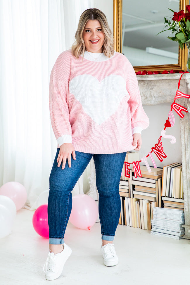 Heal Your Heart Pink Heart Sweater FINAL SALE – Pink Lily