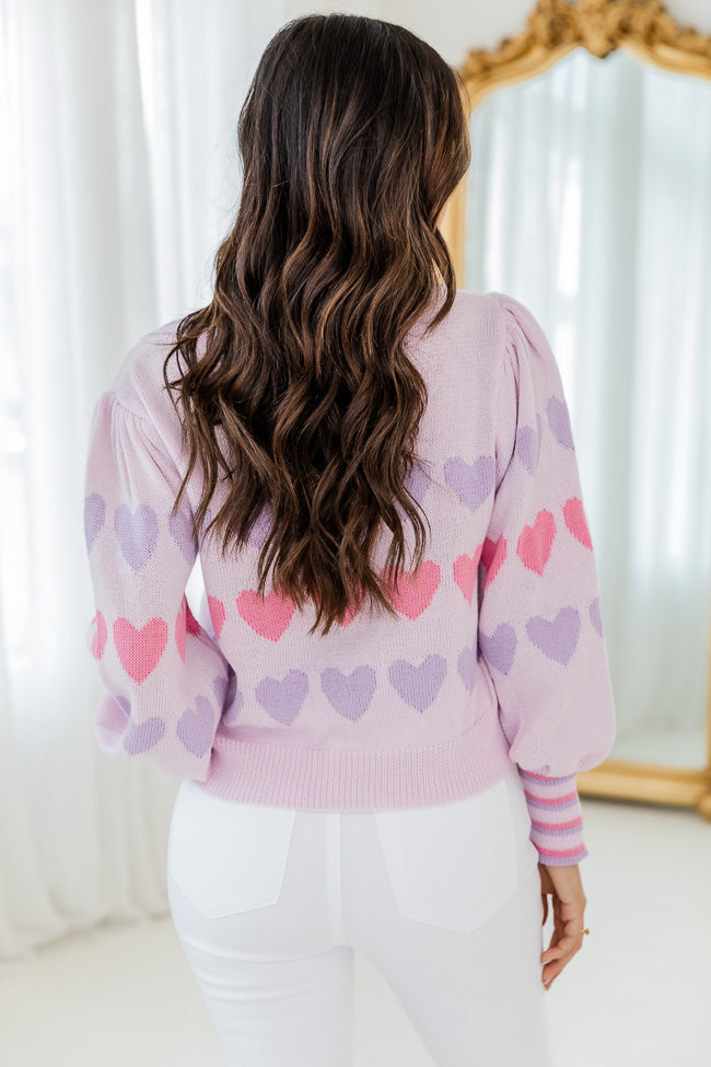 Heart On The Line Purple Heart Sweater FINAL SALE