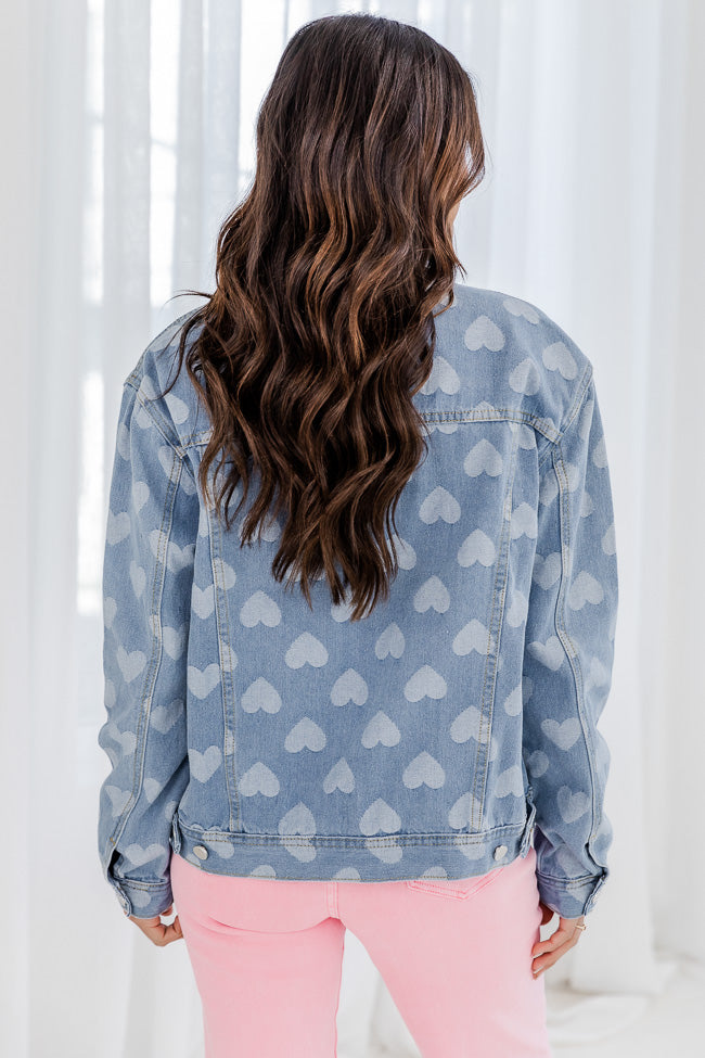 White polka hotsell dot denim jacket