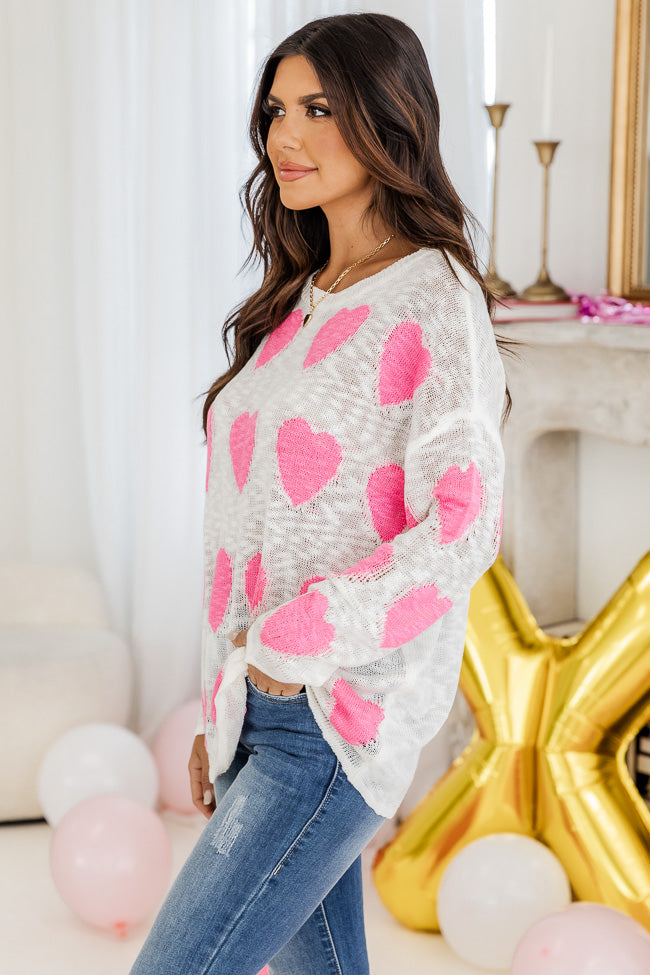 Wonderful Tonight Ivory Heart Sweater FINAL SALE – Pink Lily
