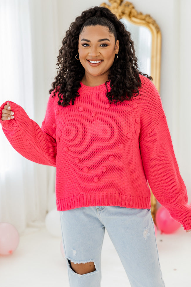 Pink sweater outlet with red hearts