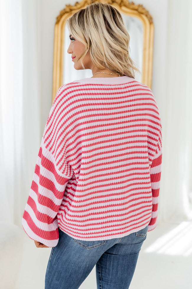 Better With You Pink Striped Cardigan FINAL SALE