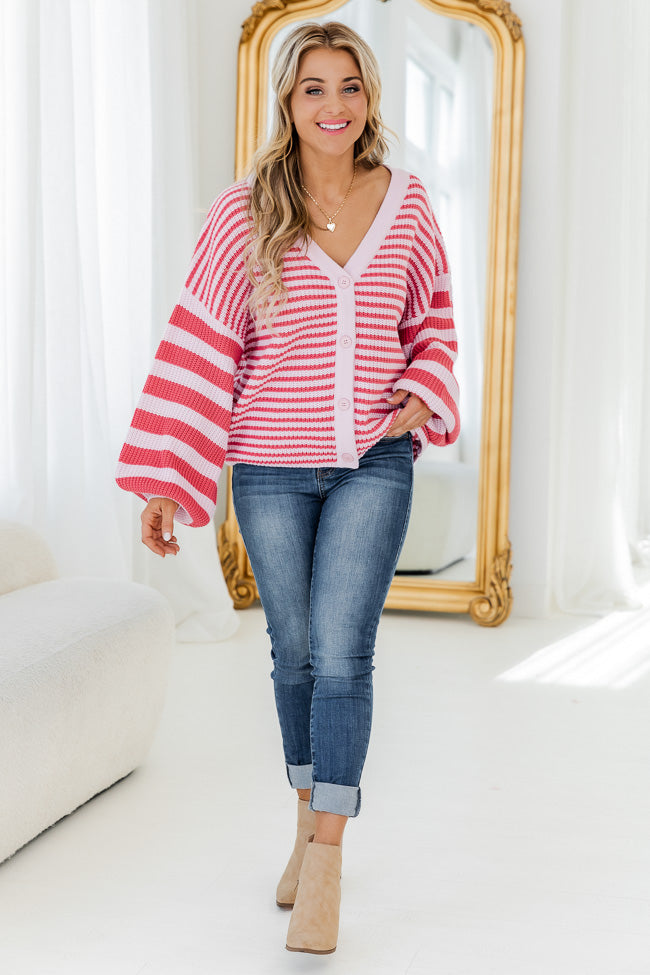 Better With You Pink Striped Cardigan FINAL SALE