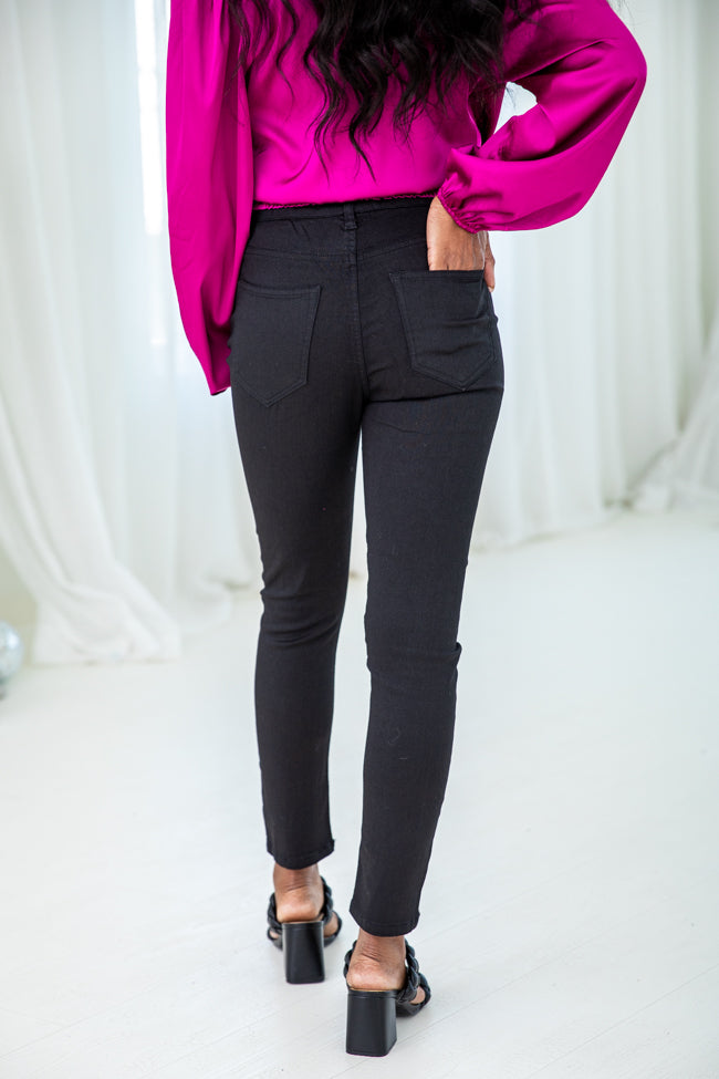 Betty Black Coated Skinny Jeans FINAL SALE – Pink Lily