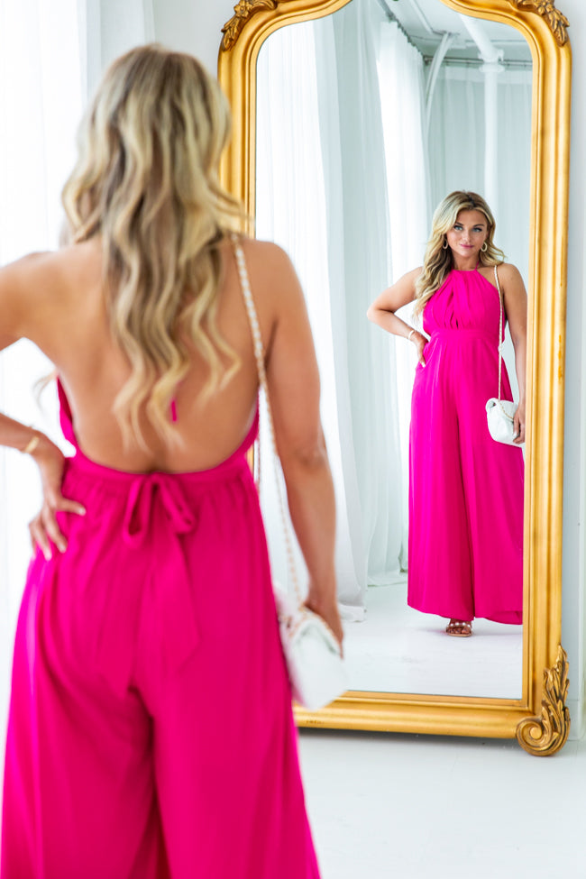 Cater To You Pink Halter Jumpsuit FINAL SALE