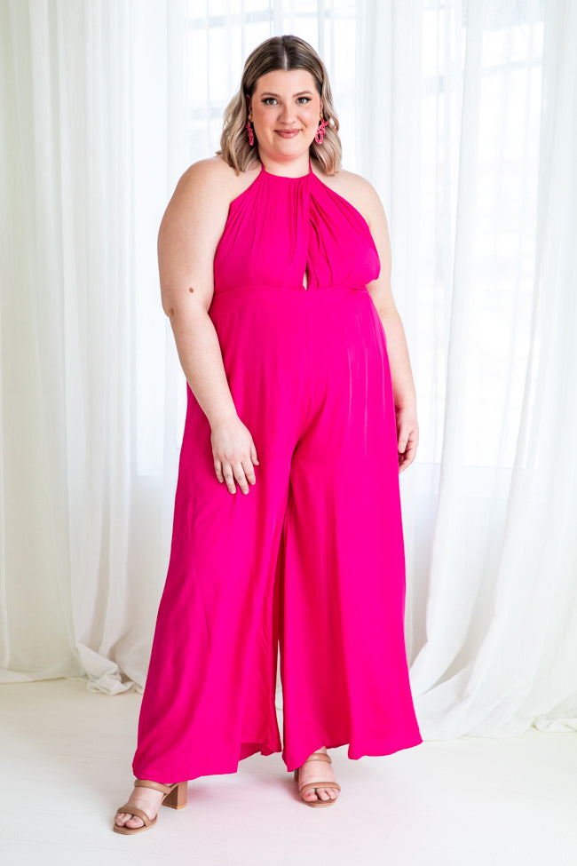 Cater To You Pink Halter Jumpsuit FINAL SALE
