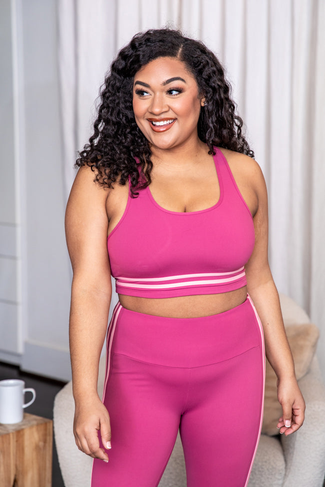 Pink sports cheap bra sale