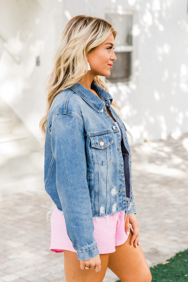 Pacsun pink sale denim jacket