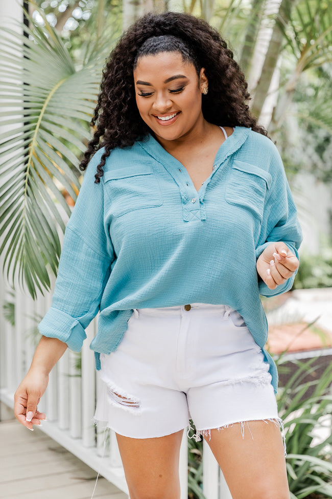 Plus size white gauze clearance tops