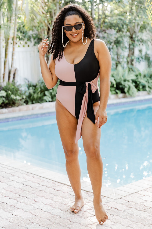 Going My Own Way Black And Tan One Piece Swimsuit FINAL SALE