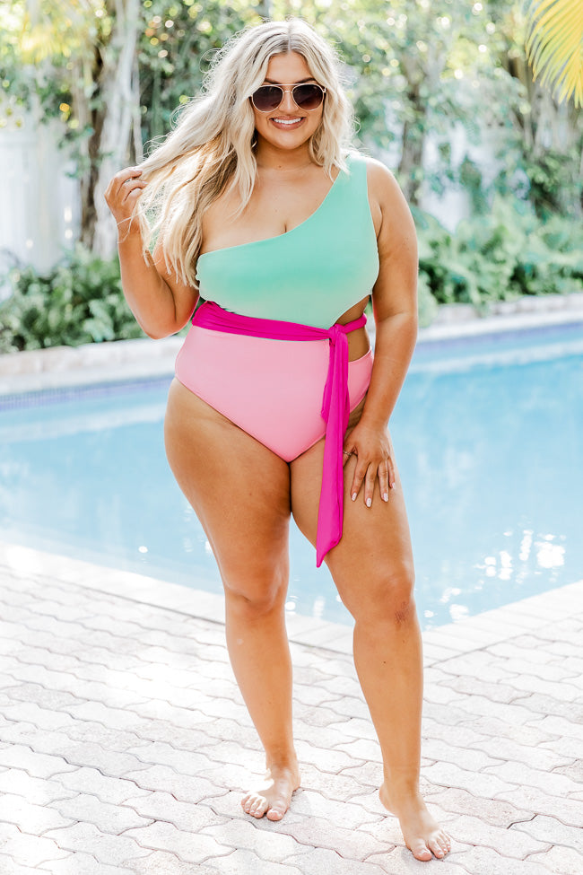 Who I Am Inside Pink And Mint One Piece Swimsuit FINAL SALE – Pink Lily