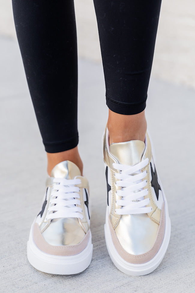 Cleo Gold And Black Star Sneakers FINAL SALE – Pink Lily