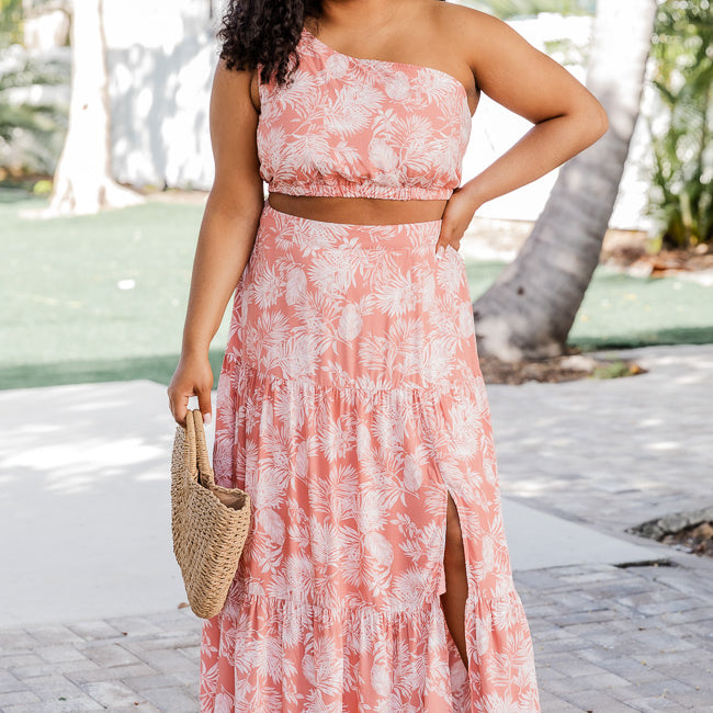 Coral Tropical Two Piece Set  Online Boutiques – Saved by the Dress