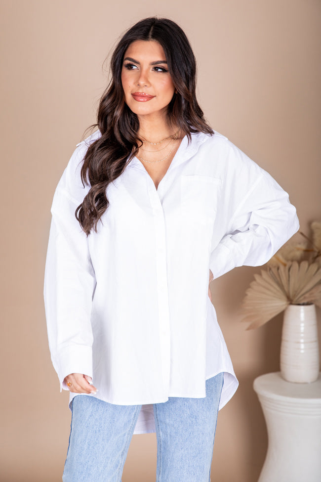 Now And Then Ivory Button Front Blouse FINAL SALE