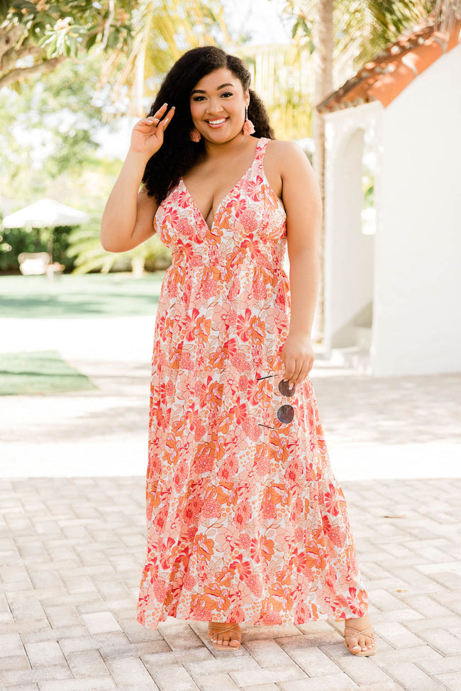 Lead Me To The Water Maxi Dress in Sarasota Red Floral Print FINAL SALE
