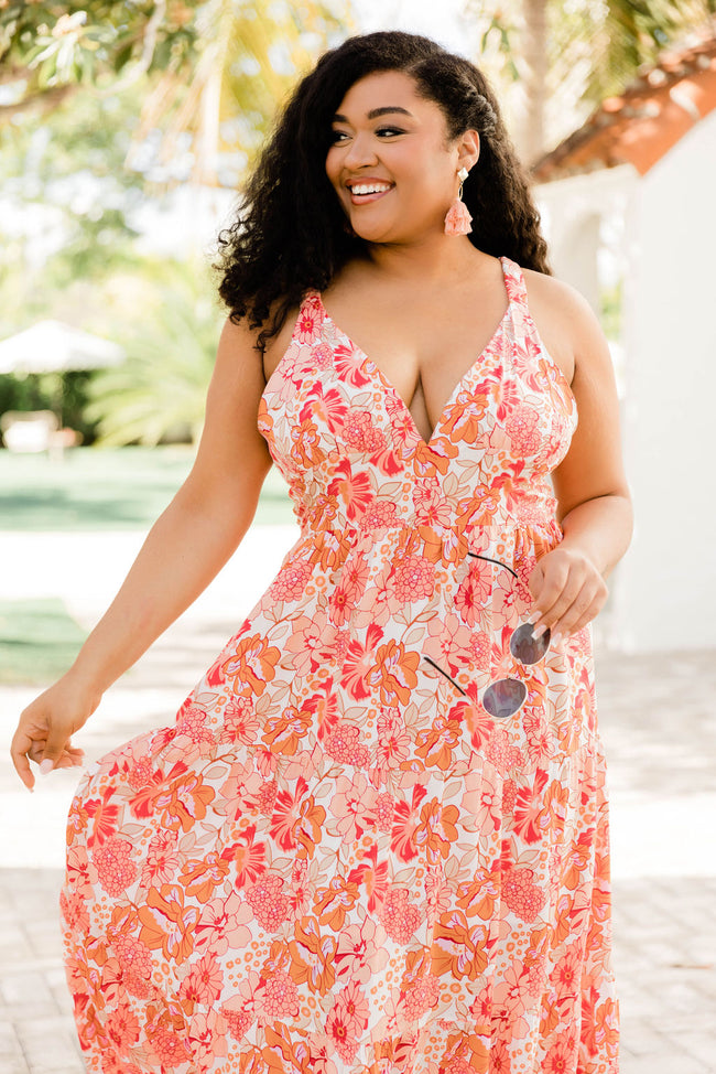 Lead Me To The Water Maxi Dress in Sarasota Red Floral Print FINAL SALE