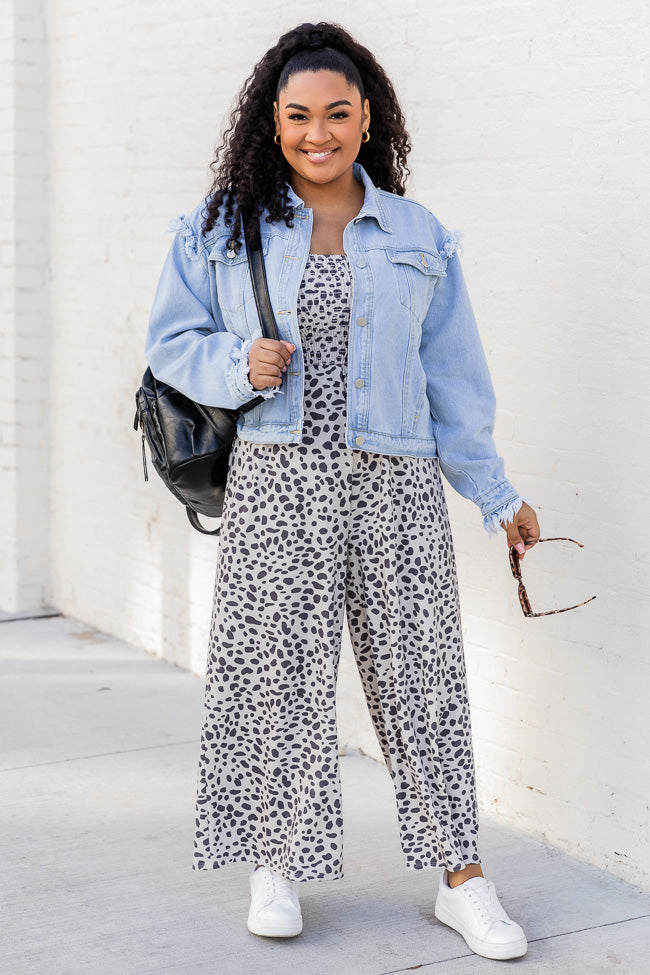 Happiest With You Leopard Print Smocked Jumpsuit FINAL SALE