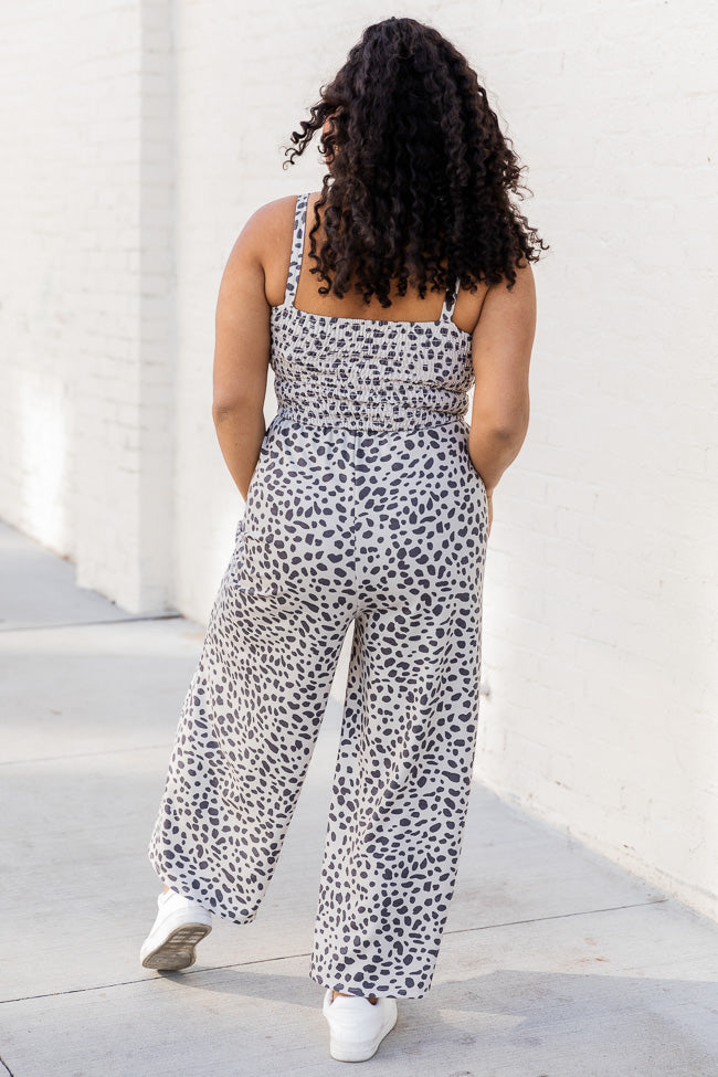 Happiest With You Leopard Print Smocked Jumpsuit FINAL SALE