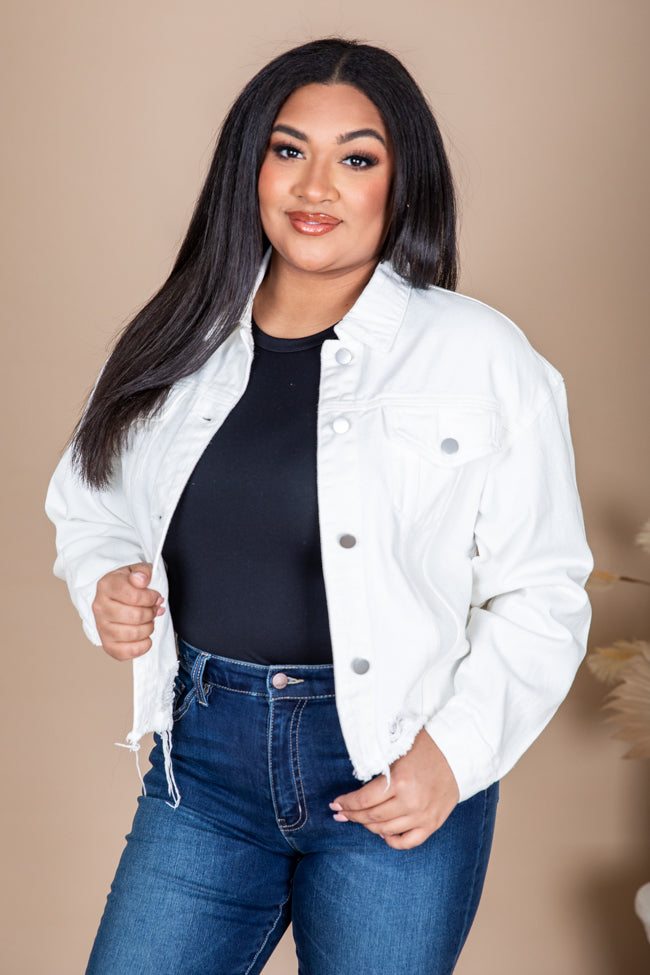 Agnes Orinda Women's Plus Size Classic Denim Casual Long Sleeve Fashion Jean  Jackets White 4x : Target
