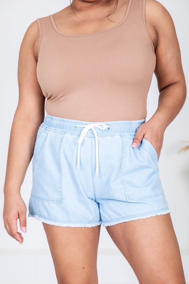 Time And Time Again Chambray Pull On Short FINAL SALE