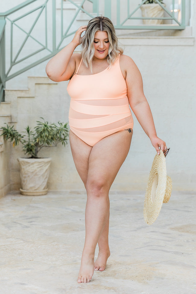 Meet Me At Waikiki Peach One Shoulder Swimsuit FINAL SALE – Pink Lily