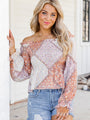 Saddle Up With Me Camel Patch Print Off The Shoulder Blouse FINAL SALE