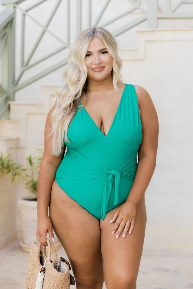 Day At The Pool Emerald Green One Piece Swimsuit FINAL SALE