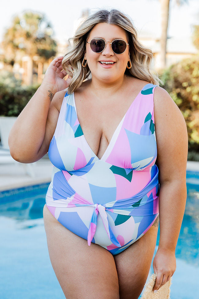 Beach And Boujee Purple Printed One Piece Swimsuit FINAL SALE