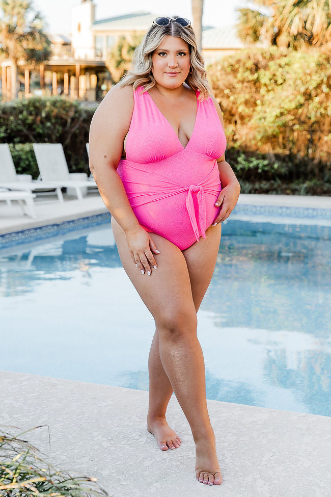 Day At The Pool Pink Printed One Piece Swimsuit FINAL SALE