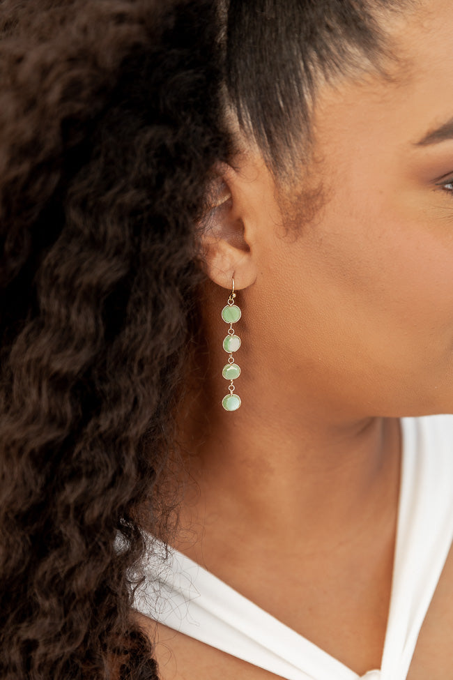 Channeling Confidence Green Beaded Drop Earrings