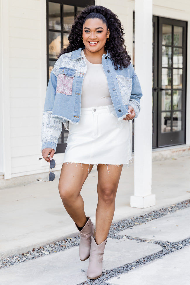 A denim jacket and midi skirt put a ladylike spin on the casual-cool | 40  Denim-on-Denim Outfit Ideas For Spring and Summer — Plus, Affordable Denim  Starting at $27 | POPSUGAR Fashion
