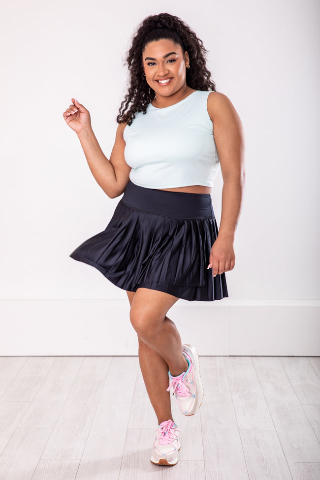 The Perfect Match Black Accordion Active Skirt FINAL SALE