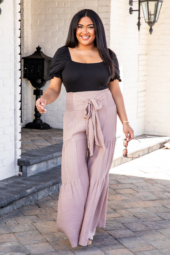 Watching The Sunrise Taupe Wide Leg Pants FINAL SALE