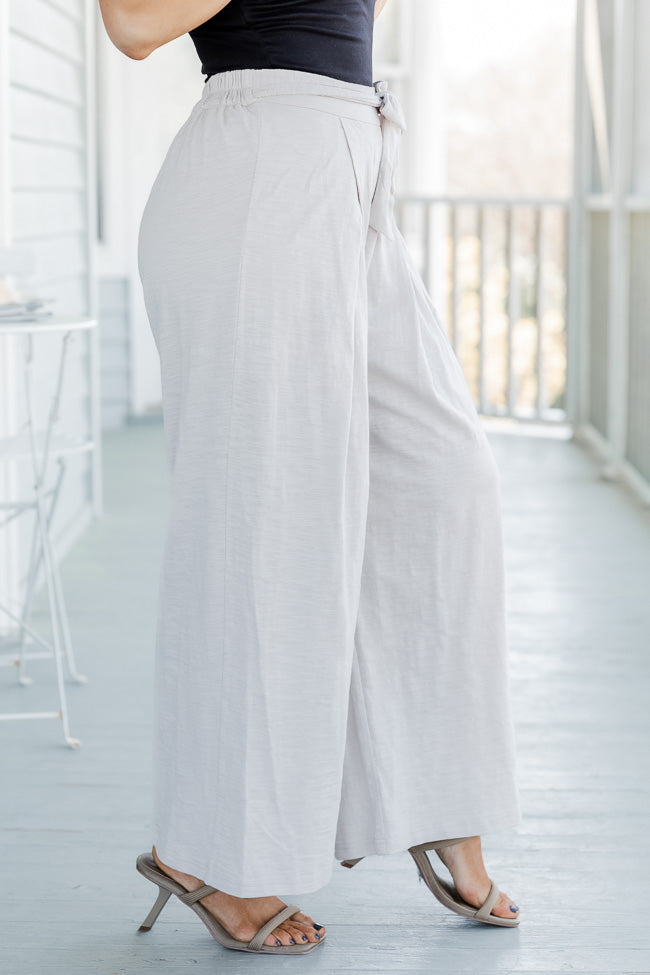 Watching The Sunrise Taupe Wide Leg Pants FINAL SALE – Pink Lily