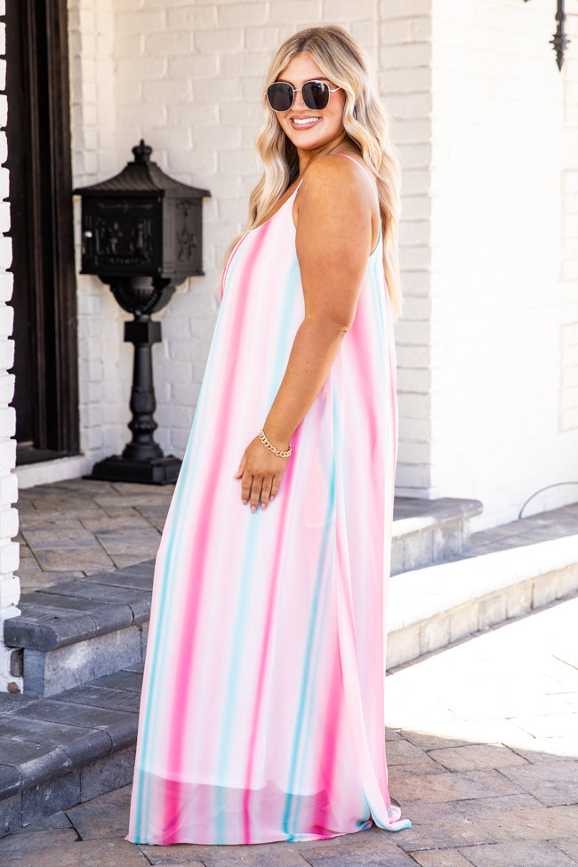 Oceans Of Love Coral Ombre Cami Maxi Dress FINAL SALE