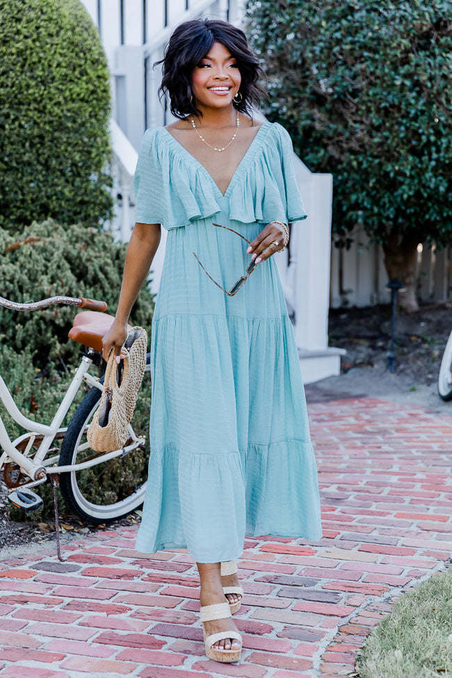 Mint blue clearance maxi dress