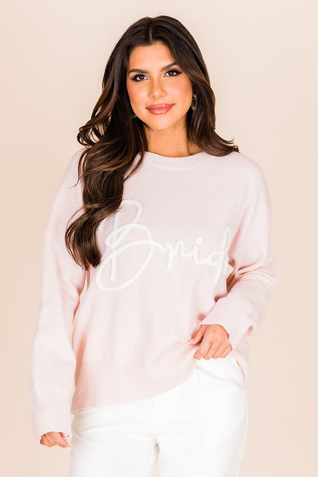 Miss To Mrs Baby Pink Bride Sweater FINAL SALE