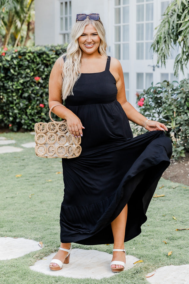 Time For Something New Black Knit Maxi Dress