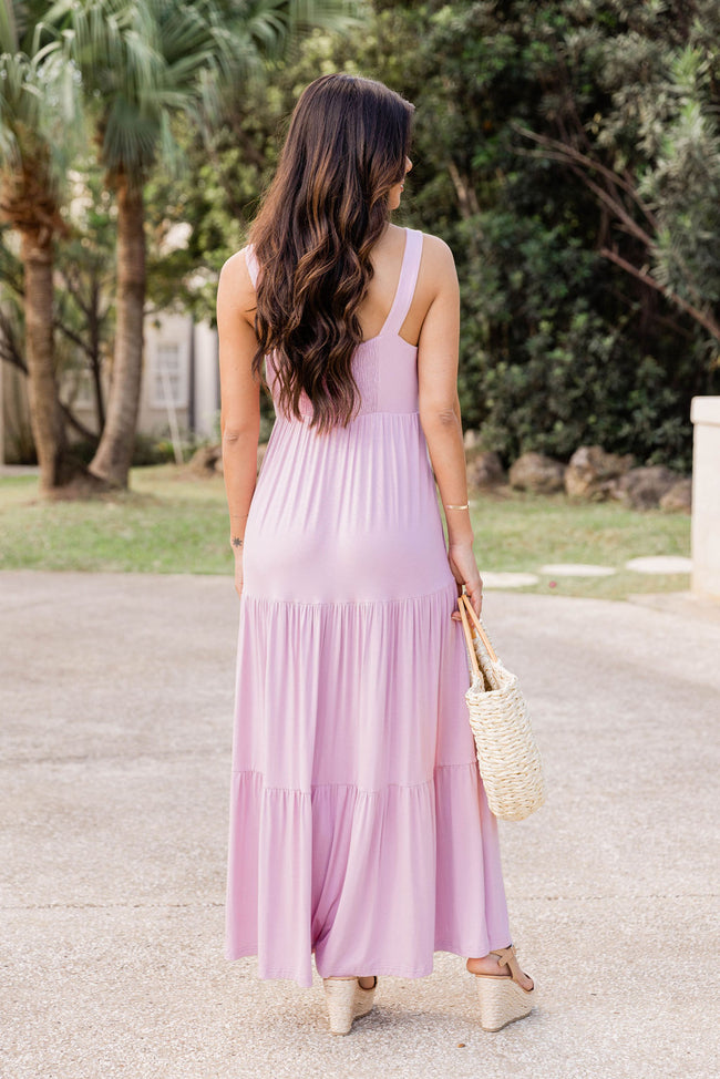 Time For Something New Mauve Knit Maxi Dress With Padded Top