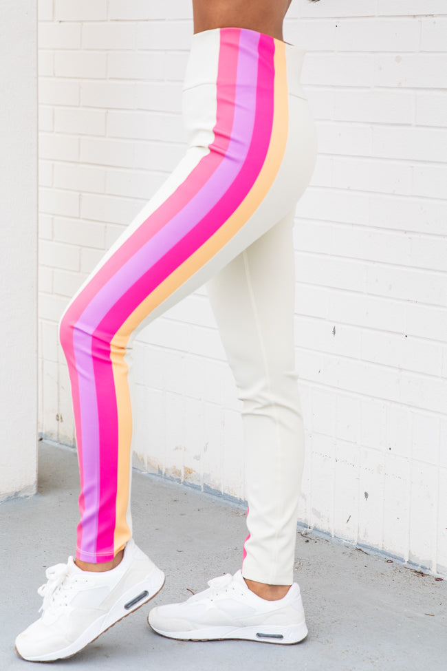 Go The Extra Mile Beige Colorblock Leggings FINAL SALE – Pink Lily