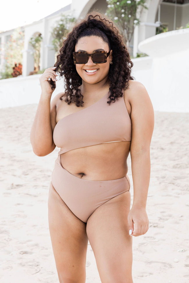 Life Is A Highway Taupe One Piece Swimsuit FINAL SALE