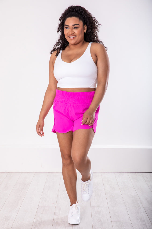 Senita Athletics Side Pocket Shorts Womens S Small Pink Abstract 8