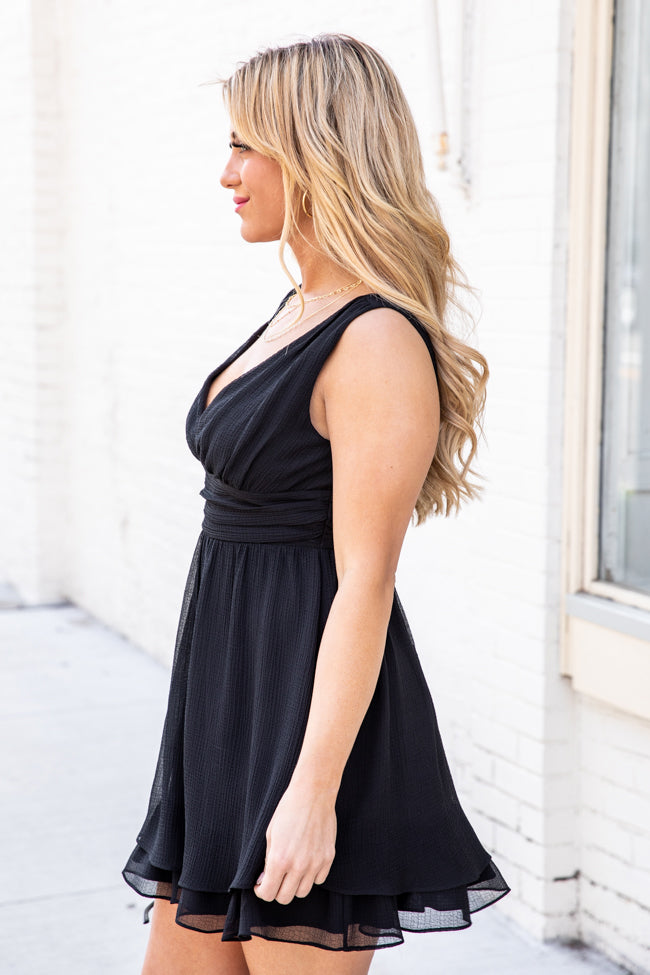 Happiness Over Everything Black Mini Dress FINAL SALE
